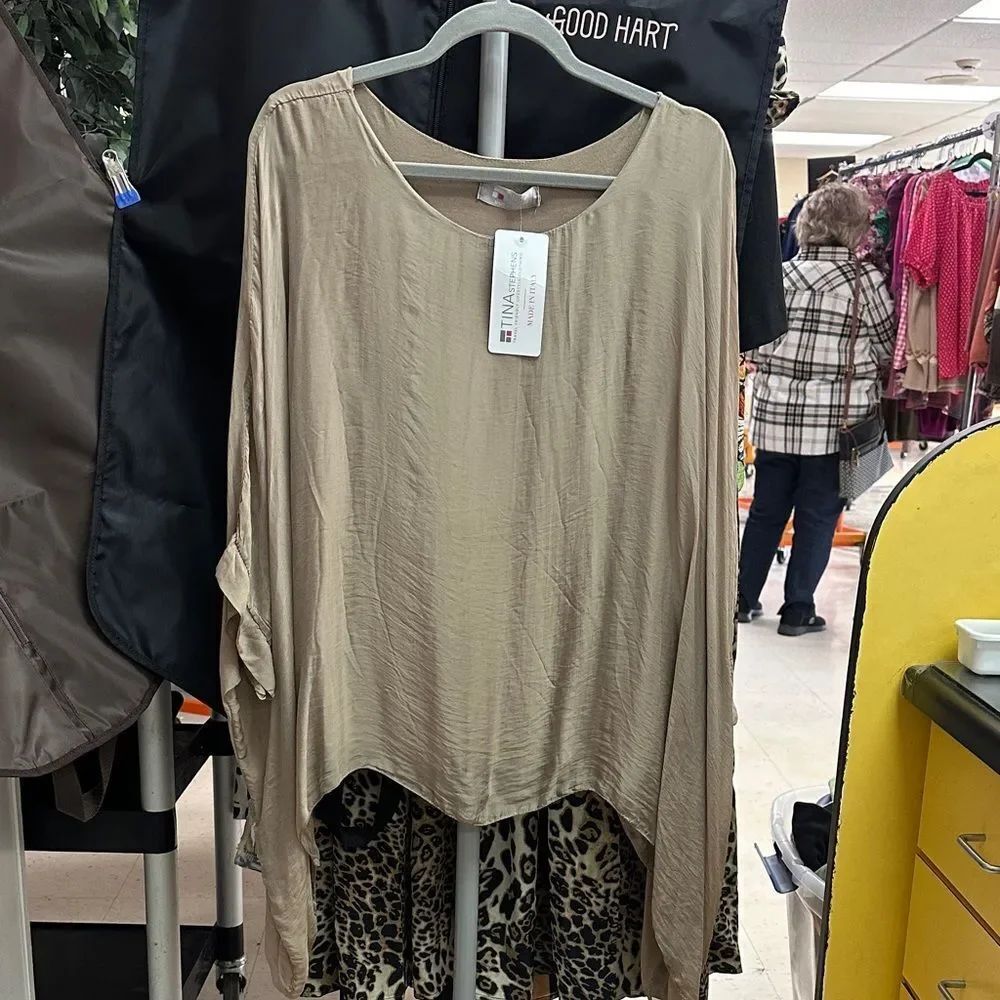 Flowy Beige Women's Tunic Top